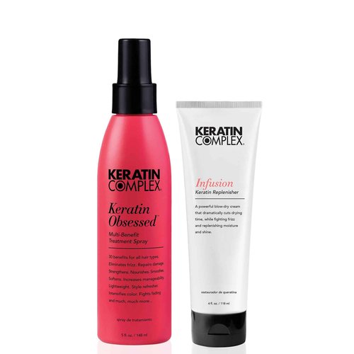 Keratin Complex - Blow Dry Essential Kit - Keratin Obsessed, 5 fl oz + Infusion Keratin Replenisher, 4 fl oz