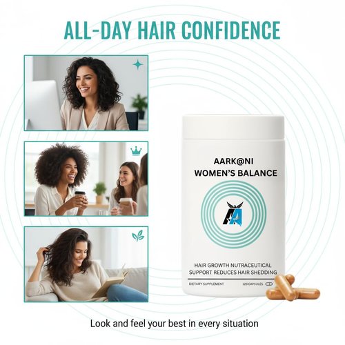 Aarkani Women's Hair Balance Supplements, Hair growth, Ages 45+, Clinically Shown to Enhance Hair Thickness and Scalp Health, Dermatologist Approved – 30 days Supply