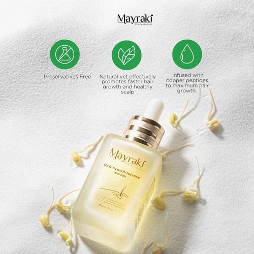 Mayraki Intense Hair Treatment with Copper Peptide GHK-Cu, DHT Blocker for Thicker, Stronger Hair Growth | 45 ml/1.52 fl. oz