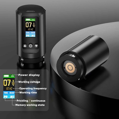 Wireless Tattoo Gun Machine Kit - Professional Rotary Tattoo Pen Set, Complete Beginners Tattoo Supplies with 2Pcs 1,600mAh Batteries, 40Pcs Cartridge Needles for Starter, Artists