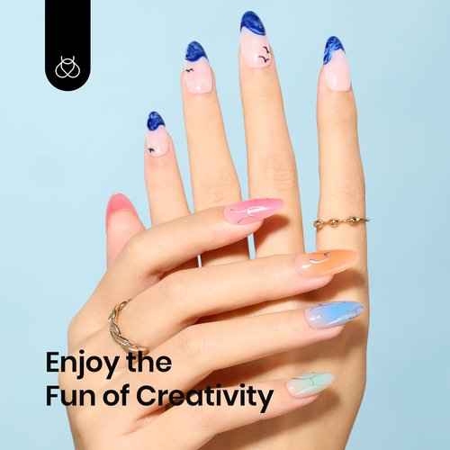 Beetles Gel Nail Polish Set 119 PCS 100 Colors with Beetles Nail Blooming Gel, 20ml Large Capacity Hema Free Clear UV LED Blossom Gel