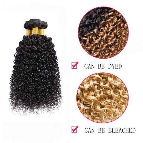 Kinky Curly Bundles 12A Virgin Brazilian Human Hair Bundles 18 20 22 Inch Natural Black Curly Weave Hair for Women