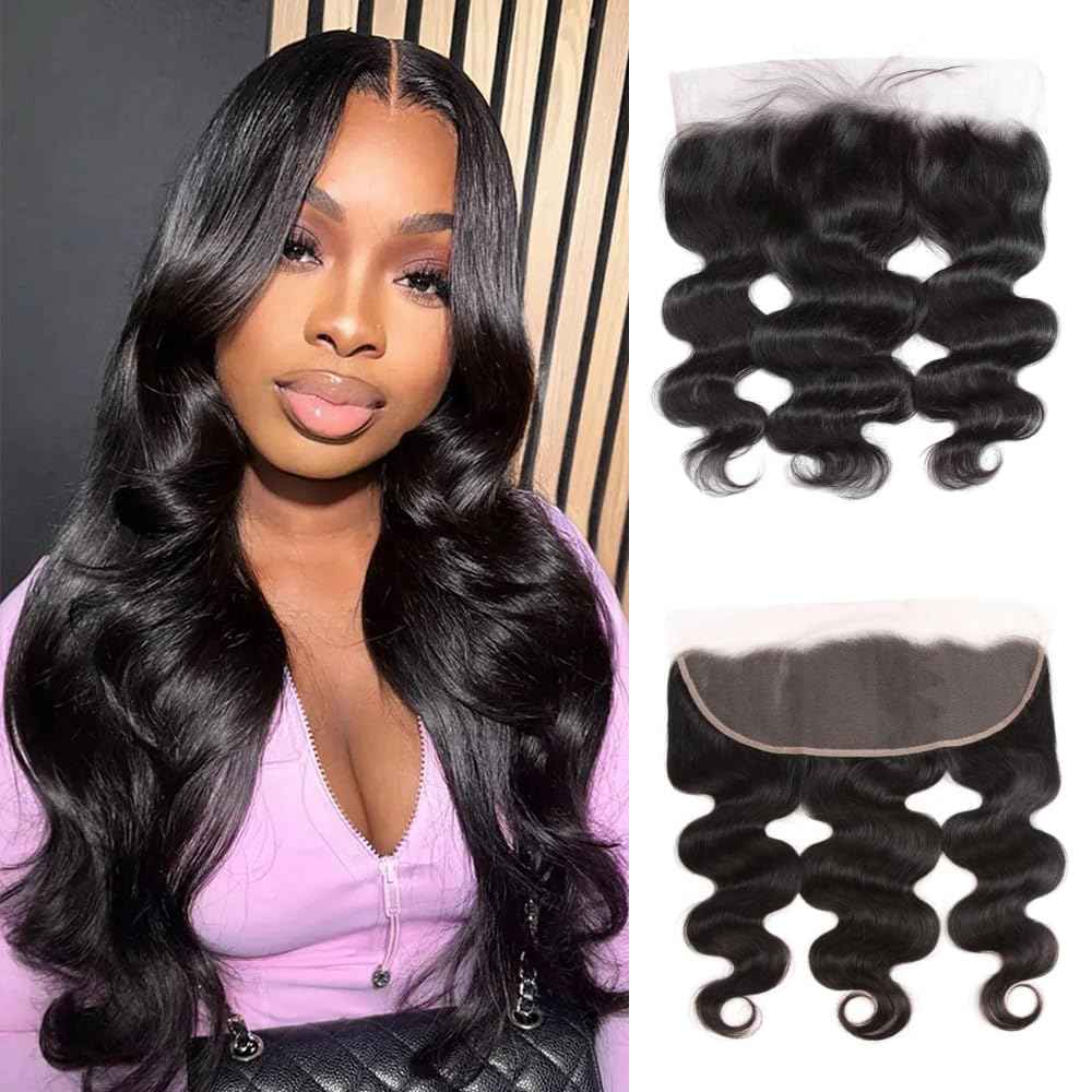 13x4 Lace Frontal Closure Body Wave Frontal Ear to Ear HD Lace Frontal Human Hair 100% Brazilian Virgin Human Hair Closure 20 Inch Frontals Hair Pieces for Women Free Part 150% Density