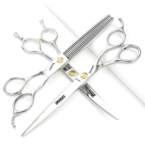 Professional Barber Hair Cutting Scissors/Shears (7-Inches) Stainless Steel Hairdressing Scissors (7 inch-3pc)