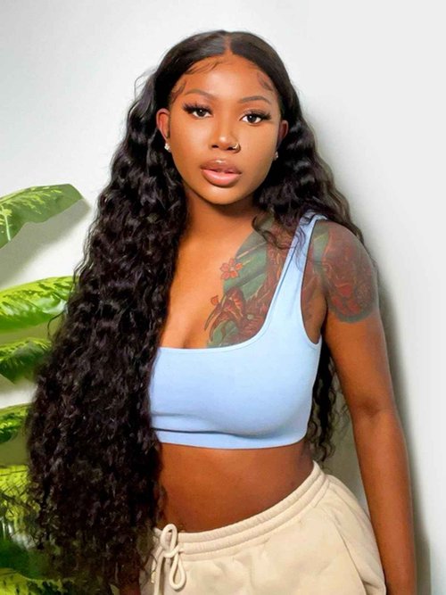 Wiggins Wig Loose Deep Wave Lace Front Wigs Human Hair 4x7 Ready To Go Glueless Wigs Human Hair Pre Plucked Loose Deep Wave Human Hair Wig Pre Cut Lace Pre Bleached Glueless Wigs For Women 14 Inch