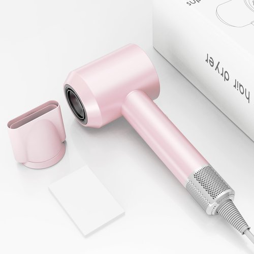 Leheyhey Hair Dryers for Women, Fast Drying 1300W Ionic Hair Blow Dryer for Styling Curly Straight Hair,Professional Low Noise Lightweight Design for Home Travel (Pink)