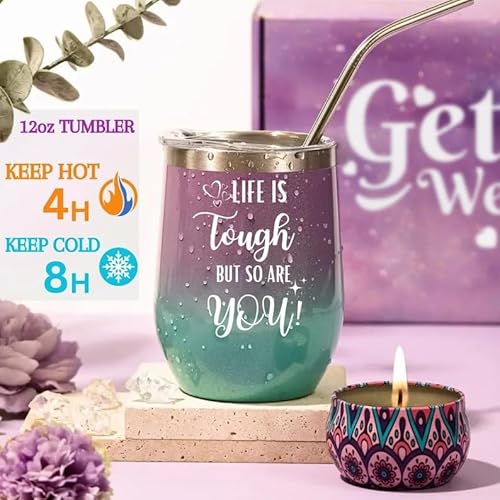Lavender Get Well Gifts for Women Feel Better Gifts Baskets for Women After Surgery Cancer Care Gifts for Friend Sick Chemo Care Package Encouraging Pamper Comfort Wellness Box For Her