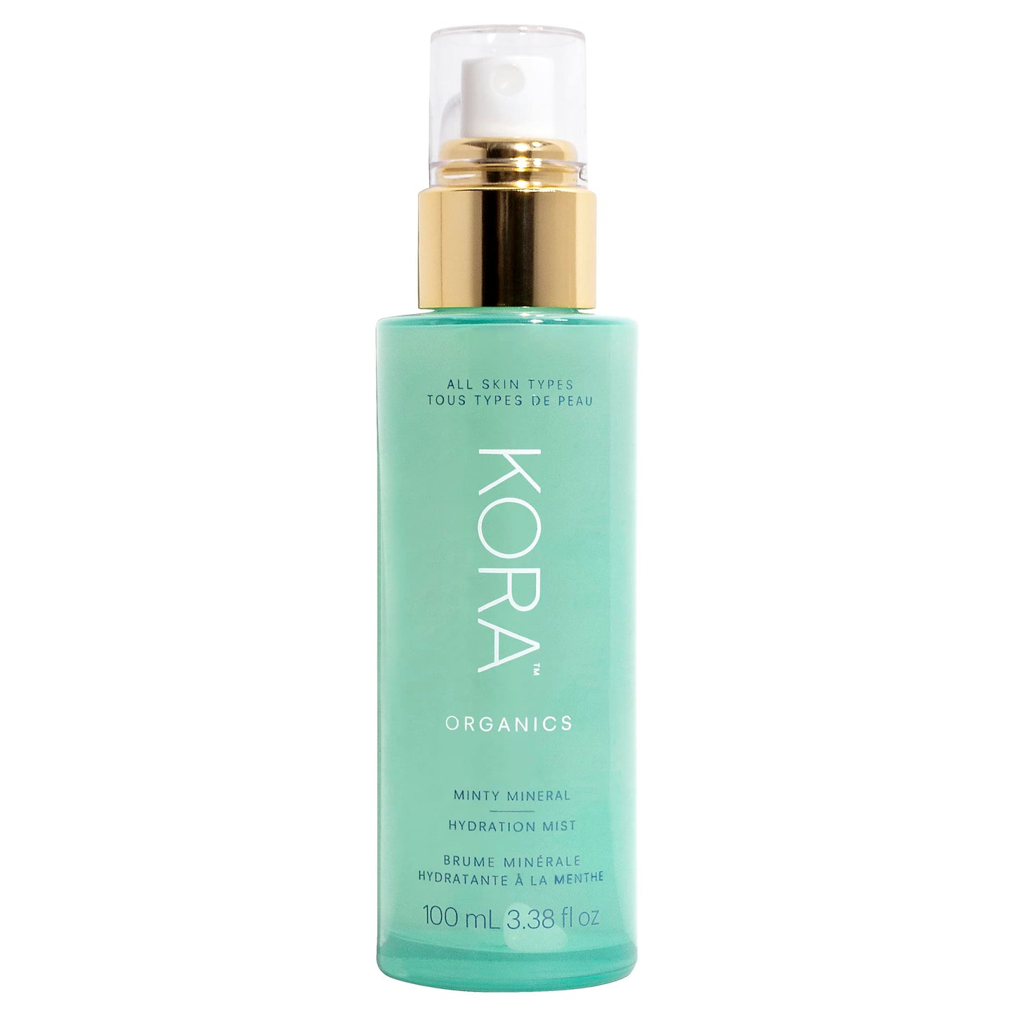 KORA Organics Minty Mineral Hydration Mist with Aloe Vera, Refresh & Uplift, Certified Organic, Cruelty Free, 3.38 fl oz