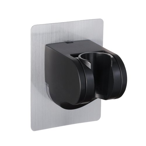 GwernKB Shower Head Holder Strong Adhesive No Drilling Wall Mount Adjustable Handheld Showerhead Bracket for RV Kids Bathroom Shower,Fix Firmly and Use Conveniently (Black, 1)