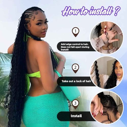 Deep Wave Human Braiding Hair for Boho Braids – 24 Inch 40g 1 Bundles/Pack Natural Black, 100% Unprocessed 12A Brazilian Virgin Hair Bulk, No Weft, Wet & Wavy Curly Knotless Extensions