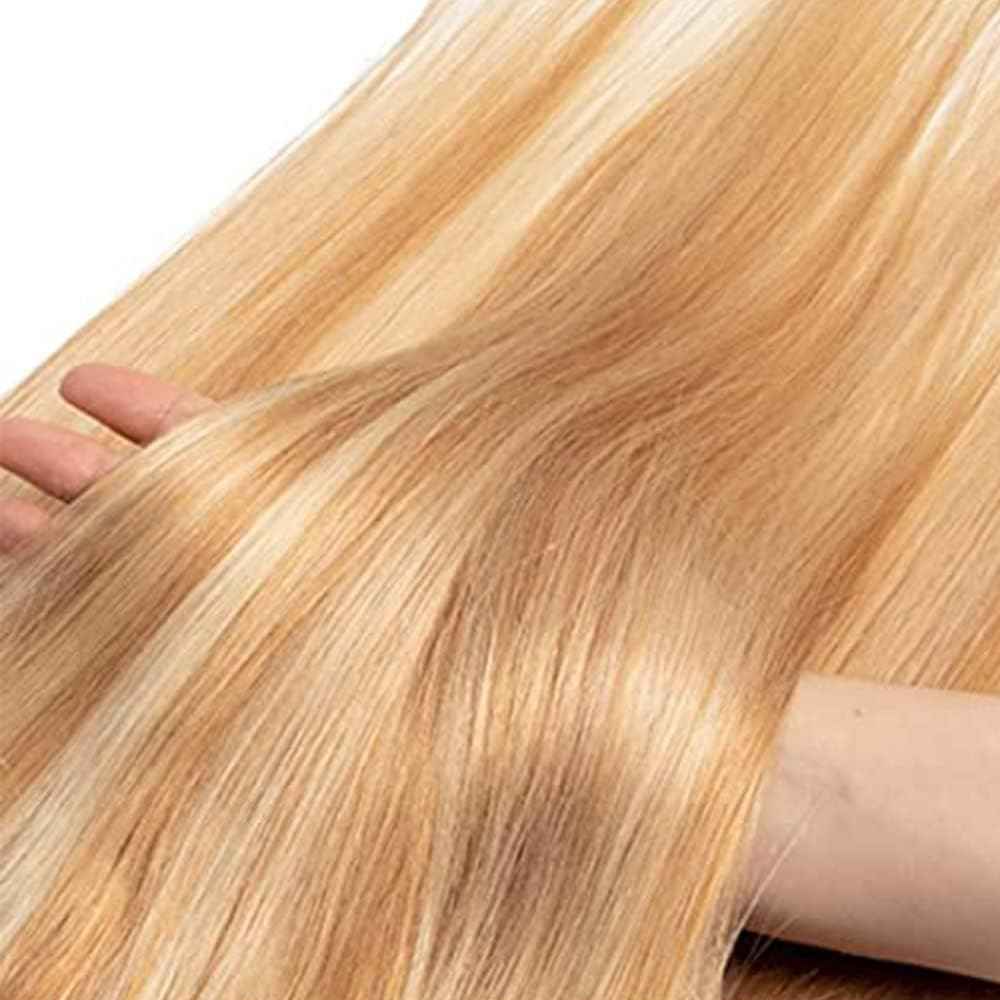 Giginger Bundles Human Hair P27/613 Blonde Straight Human Hair Bundles 22 24 26 Inch Highlight Honey Blonde Unprocessed Quick Weave Soft Sewn In Hair Extensions for Black Women