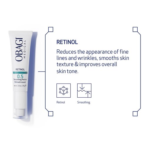 Obagi Medical Retinol 0.5 Cream - Helps Reduce the Appearance of Fine Lines and Wrinkles & Smooth Texture with Minimal Irritation - 1 oz