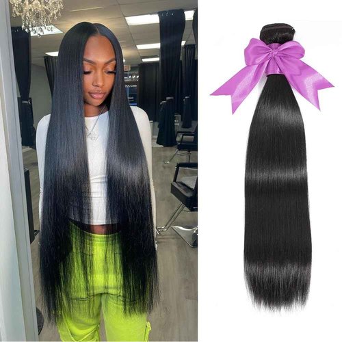 Uniferry 12A Straight Human Hair Bundles Brazilian Human Hair Bundles 22 Inch 100% Unprocessed Virgin Bundles Human Hair 1 Bundles Human Hair Double Weft Remy Hair Bundles Natural Black Deals