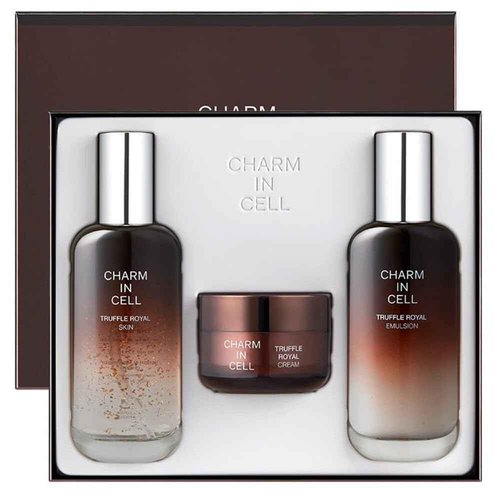 CHARMZONE Truffle Royal Anti-Aging Skincare Set – Korean 3-Piece Set with Toner (3.72 fl oz), Emulsion (3.72 fl oz) & Cream (1.69 fl oz) for Wrinkles, Firming, Radiance