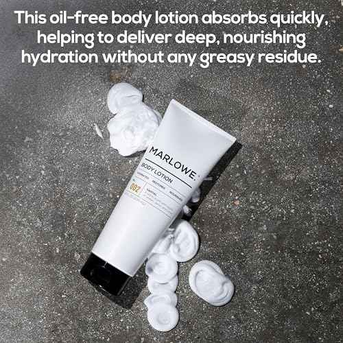 MARLOWE. No. 002 Santal Body Lotion 8 Oz, Moisturizing & Nourishing Daily Dry Skin Lotion for Men, Made with Hydrating Natural Aloe Vera, Non-Oily, Warm Amber, Sandalwood & Citron Scent, Vegan