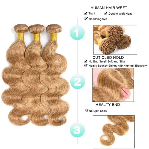 18 20 22 Inch Honey Blonde Bundles Body Human Hair Color 27 Blonde Human Hair Body Wave Bundles Real Unprocessed Wet And Wavy Weave Bundle
