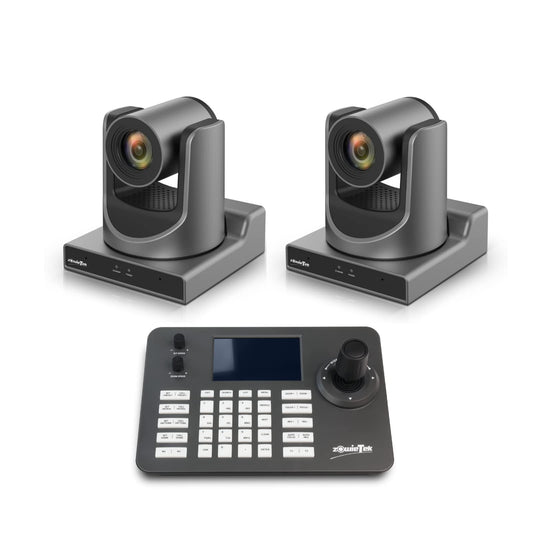 zowietek New Gen PTZ Camera PoE AI Tracking 30X SDI HDMI USB IP Live Streaming + Network Controller 4D Joystick PoE 5 Inch LCD Screen Decoding H.264 and H.265 Compatible with Dome Security IP Camera