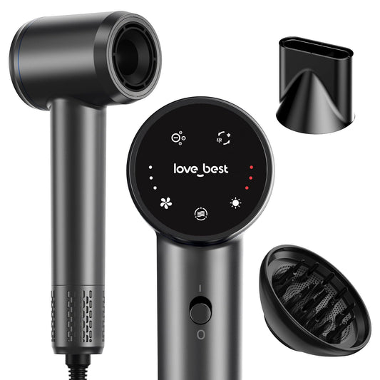 Hair Dryer, Professional Ionic Hair Dryer for Fast Drying, Low Noise, Lightweight, 600 Million Negative Ions High-Speed Hair Blow Dryer with Diffuser for Curly Hair Women, Men, Home, Travel, Salon