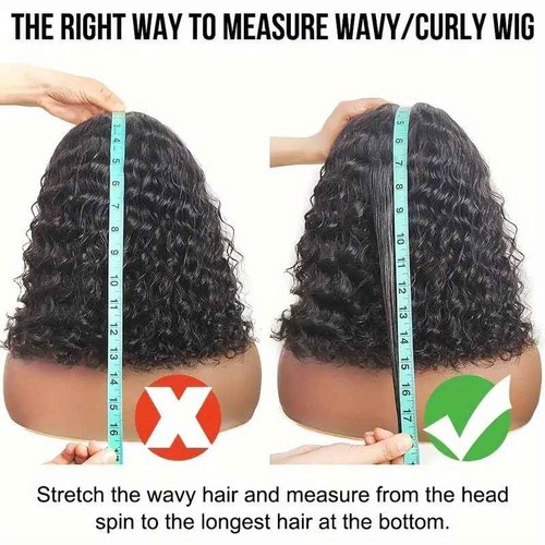 Bob Wig Human Hair Deep Wave Glueless Wigs Human Hair Pre Plucked Pre Cut 4x4 Wear and Go Wig for Black Women Beginner Friendly Natural Color (Glueless Curly Wig, 16inch)
