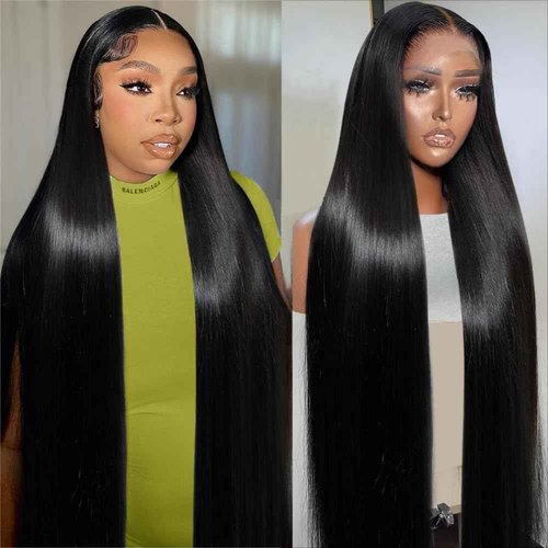 DGGDGG 250% Density HD Lace Front Wigs Human Hair 13x4 Straight Lace Front Wigs Human Hair pre plucked Bleached Knots Transparent Lace Frontal Wig for Women (250% Density Straight Wigs, 22inch)