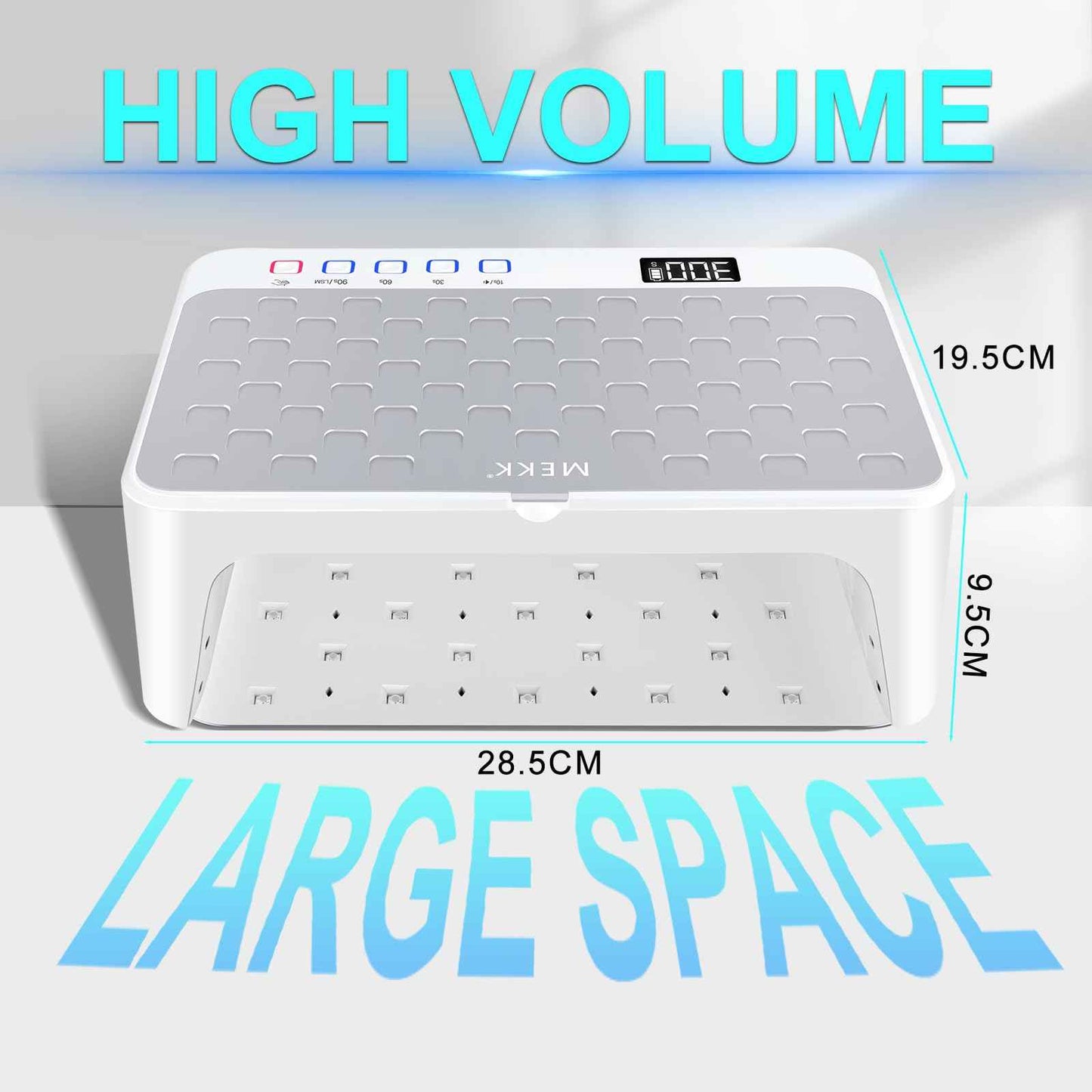 MEKK UV LED Nail Lamp - Luxury Cordless UV Light for Gel Nails with Red Light Skincare,4+2 Timer Modes,Two-Hand Design,Professional Nail Lamp for Salon & Home-White