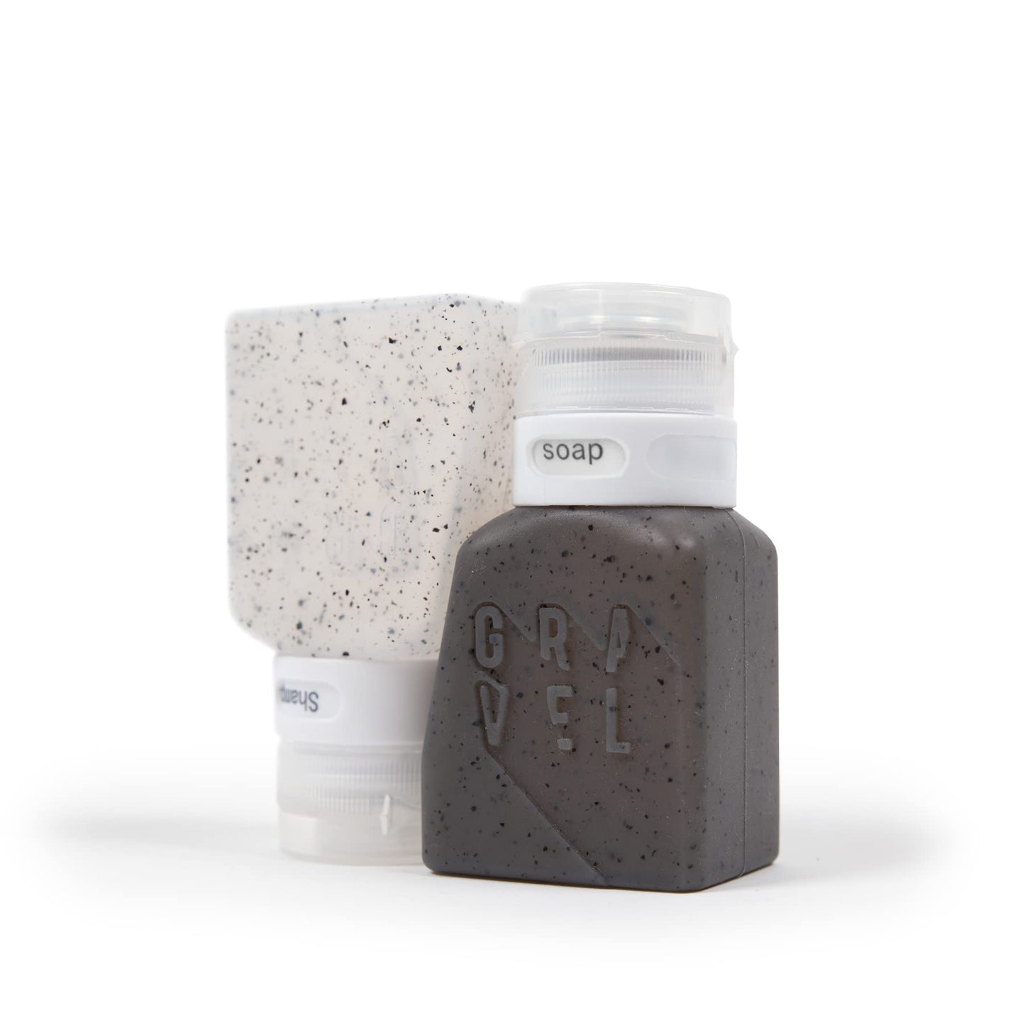 Gravel Silicone Travel Bottles & Explorer PLUS Toiletry Bag – Leakproof, TSA Approved