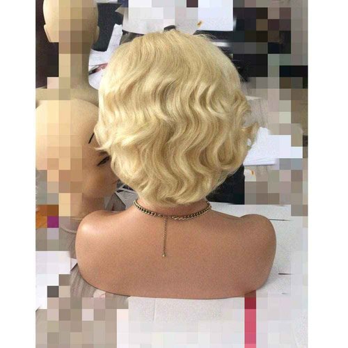 Brazilian Remy Hair Wig 13x4 Lace Front Human Hair Wigs Pixie Cut 613 Blonde Short Bob Wigs Pre Plucked 150% Density