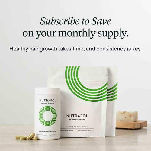 Nutrafol Women's Hair Growth Supplements, for Women 18-44 Years Old, Clinically Tested for Visibly Thicker, Stronger Hair, 100% Vegan Ingredients, Dermatologist Recommended - 1 Month Supply, 1 Pouch