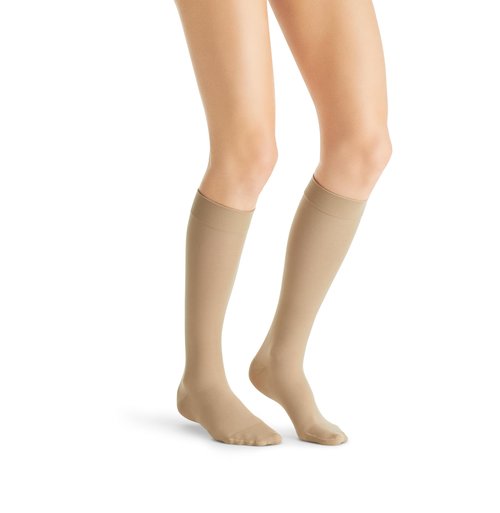 JOBST UltraSheer Knee-High Compression Stockings for Women - Closed Toe - Medical Compression 20-30 mmHg - For Varicose and Spider Veins - Helps Prevent Swelling - Natural, Medium Petite