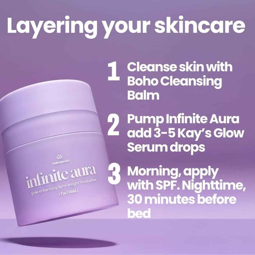 Bohemia Skin Infinite Aura Face Moisturizer – Facial Lotion for Women; Hyaluronic Acid + Ceramide Wrinkle Barrier Repair Cream, Beta-Glucan Redness Relief, Copper Peptide Firming Anti Aging Day-Night