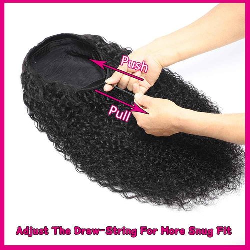 RUI MEI SI Half Wig Human Hair 200% Density Water Wave Glueless Wigs Human Hair 3 In 1 Drawstring Seamless Flip Over with Adjustable String Invisible Hairline Beginner Friendly Headband Wig 16 Inch