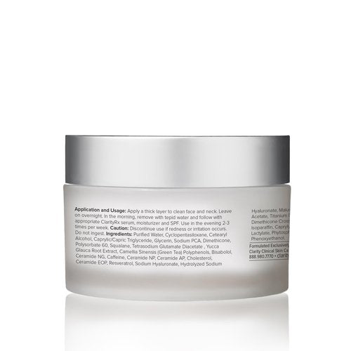 ClarityRx Daily Dose of Water Hyaluronic Acid Overnight Face Mask for Intensive Hydration, Plant-Based, Medical-Grade & Cruelty-Free