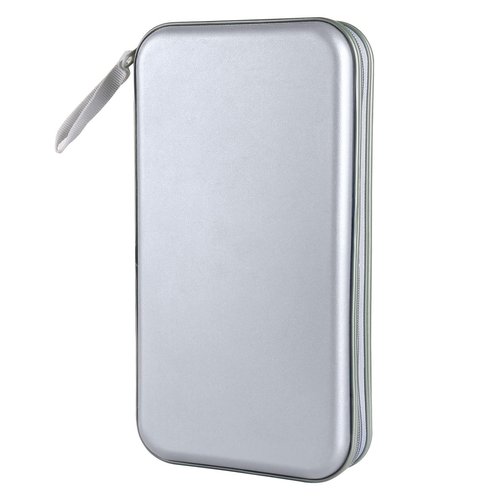 CD Case, Siveit DVD Case Holder 96 Capacity Hard Plastic CD DVD Disc Cases Storage Binder Wallet for Car Home Office Travel (Grey)