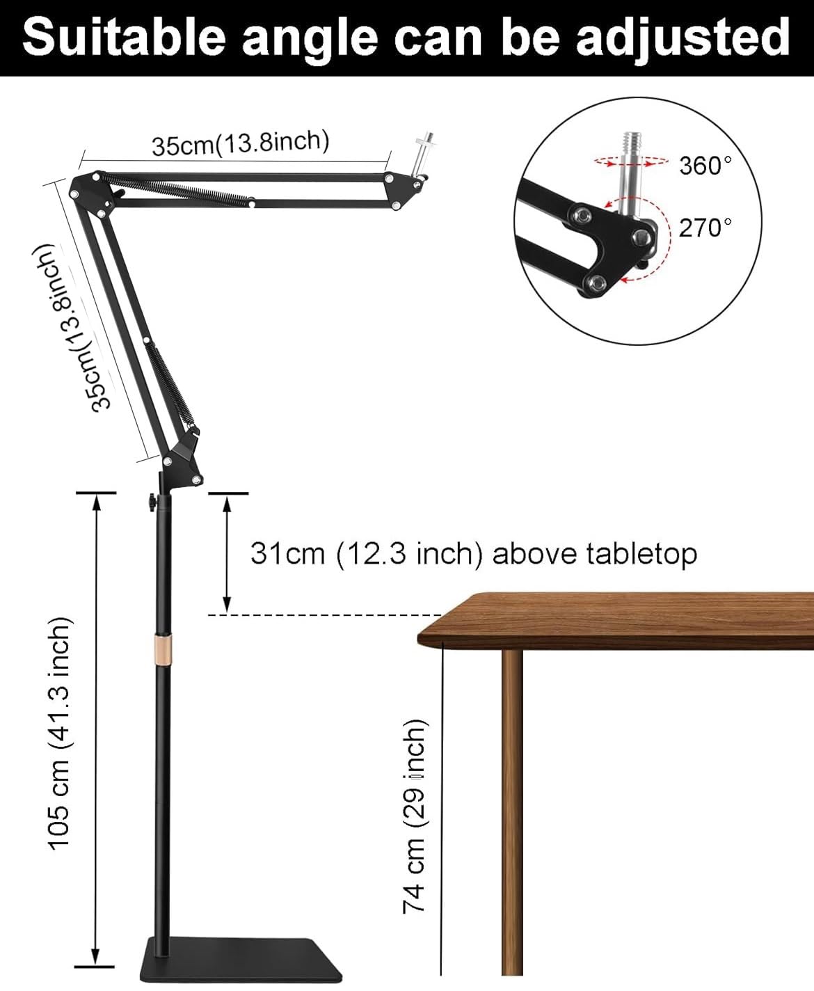 AceTaken Webcam Floor Stand,70-inch Metal Webcam Floor Holder Compatible with Logitech C920 StreamCam C930 C922 C615 C925e Brio 4K,Brio 500,MX Brio 4K Webcams