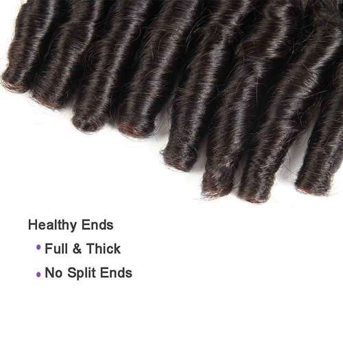Molefi Brazilian Funmi Hair Curly Weave 3 Bundles with Lace Closure 2x4 T Burmese Curly Bundles Human Hair with Closure 100% Human Hair Extensions 100g/pc Natural Black (10 12 14+10)