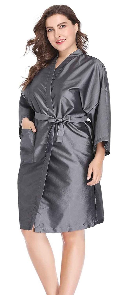 PERFEHAIR Salon Client Gown Cape, Pack of 4, Hairdressing Robes Smock for Hair Stylist to Hair Cutting, Hair Coloring, Makeup-Grey