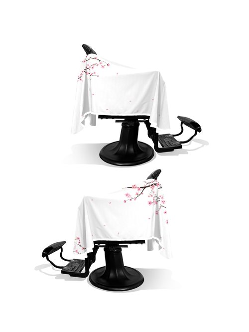 Illuzien Sakura PRO Barber Cape, Hair Cut Drape, Water-Resistant Barber Accessories, Professional Cape