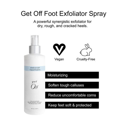 Deborah Lippmann Pro Size Foot Exfoliator Spray | Callus Softener for Dry Cracked Feet & Heels, Moisturizing Protective Barrier for Smooth Skin | 8 Fl. Oz.
