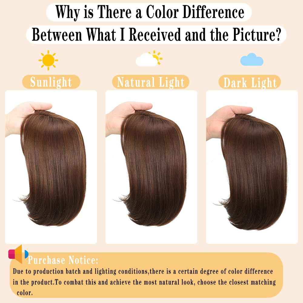 Mekylio Hair Toppers for Women Large Base Toppers Hair Pieces for Women with Thinning Hair Clip Ins Fake Bangs Perfect Solution for Thinning-hair and Stylish Upgrade 15 Inch