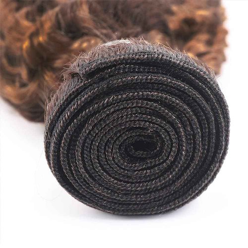 T1BP4/30 Human Hair Bundles Ombre Dark Brown Deep Wave Bundles Light Brown Human Hair 3 Bundles 16 18 20 Inch Unprocessed Brazilian Virgin Human Hair 3 Tone Black and Brown Bundles Double Weft