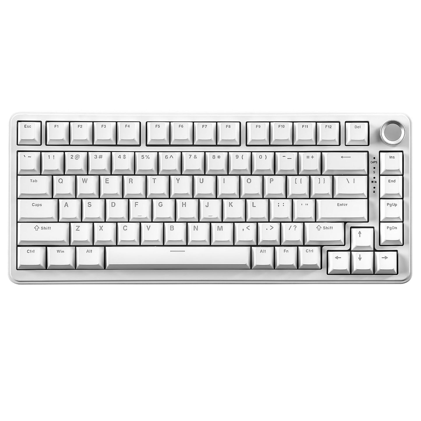 YUNZII B75 Mechanical Keyboard,75% Layout with Knob,Hot Swappable RGB Backlit Gasket Mounted, Creamy Typing, Double-Shot PBT Keycaps,Cherry Profile,for Win/Mac (White, Milk V2 Linear Switch)