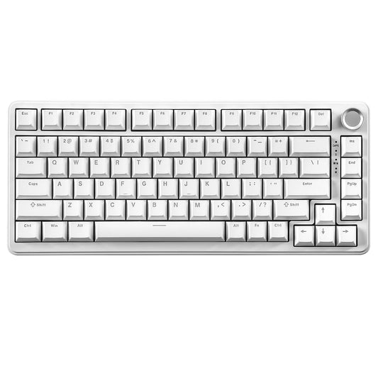 YUNZII B75 Mechanical Keyboard,75% Layout with Knob,Hot Swappable RGB Backlit Gasket Mounted, Creamy Typing, Double-Shot PBT Keycaps,Cherry Profile,for Win/Mac (White, Milk V2 Linear Switch)