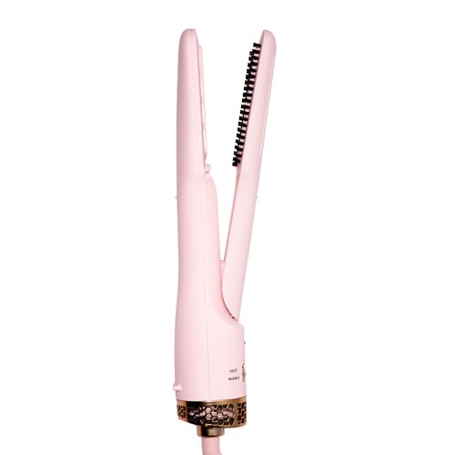 FoxyBae Wet-to-Slay 2-in-1 Hot Air Styler - Ceramic Dryer & Straightener - Fast Styling - Boar Hair Bristles - Ionic & Tourmaline Tech - Anti-Frizz & Less Heat Damage - 98°F - 257°F Temp (Blush)