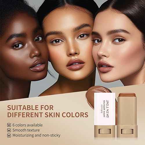Beauty Balm Foundation Stick Serum Boosted Skin Tint, Serum Coverage Contour Stick, Natural Finish Makeup For All Skin Types (3#)