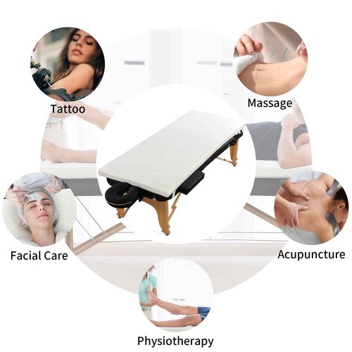 ROYALAY Topper for Lash Bed, 2 Inch Memory Foam Massage Table Topper, 73x29x2 inch, White
