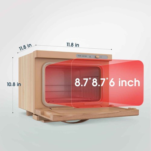 StateRiver Towel Warmer Cabinet, 8L Hot Spa Small Towel Warmer Heating Use for Facial Spa, Hair Beauty, Salon Equipment and Home - Wood