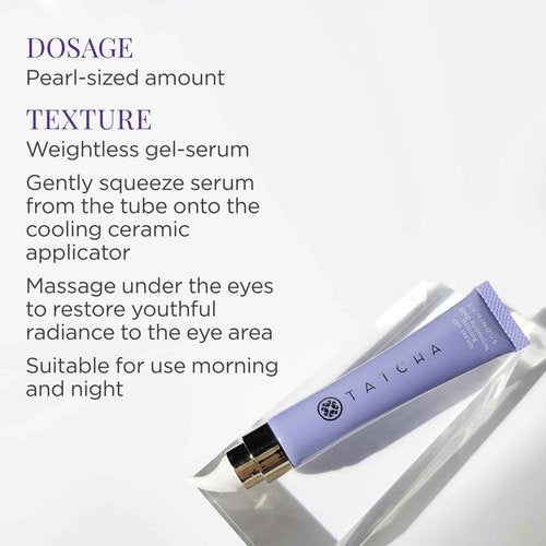 Tatcha Luminous Deep Hydration Firming Eye Serum | Caffeinated Instant Hydrating Eye Serum for Fine Lines and Puffiness, 15 ml | 0.5 oz