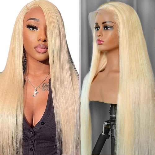 SWOTHEW 613 13x6 HD Lace Front Wig Human Hair 200 Density 613 Lace Front Wig Human Hair Blonde Wig Straight Lace Frontal Wig Human Hair Pre Plucked 24 Inch