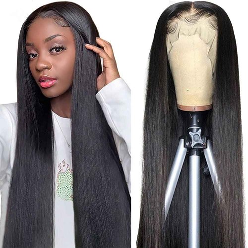 Subella HD Lace Front Wigs Human Hair Pre Plucked 220% Density 13x5 Straight HD Lace Frontal Wig with Baby Hair 12A Transparent Lace Wigs for Black Women (20inch)
