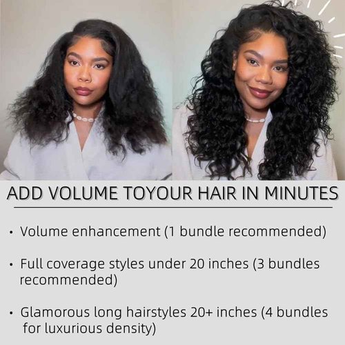 Water Wave Human Hair Bundles 12A Unprocessed Virgin Brazilian Curly Bundles Human Hair Wet And Wavy Natural Black Color Less Shedding Hair For Women As Hair Extension And Fill 28 Inch